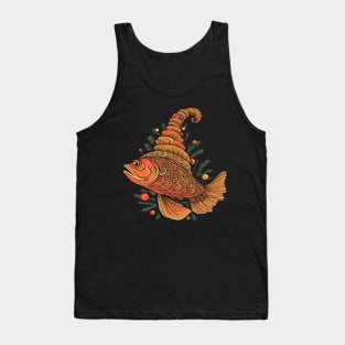 Salmon Christmas Tank Top